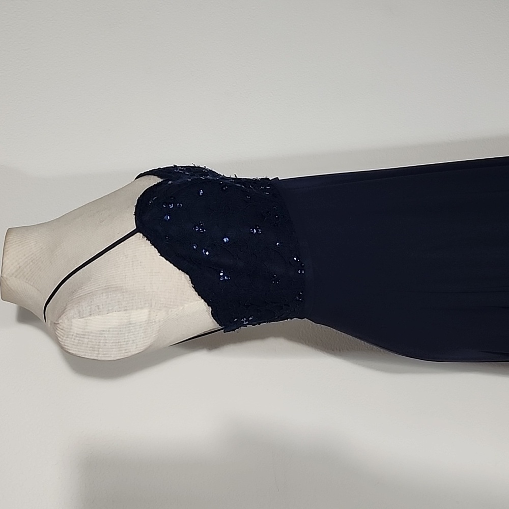 Morilee Madeline Gardner Navy Blue Evening Gown Size 12 - Picture 8 of 16